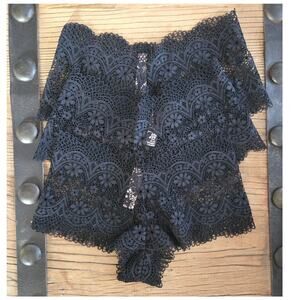 Victoria's Secret Black Lace Shortie Panty Bundle Sz XS New 3 pieces